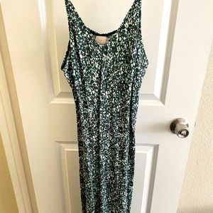 Target Spaghetti Strap dress- like new condition, green floral pattern- small